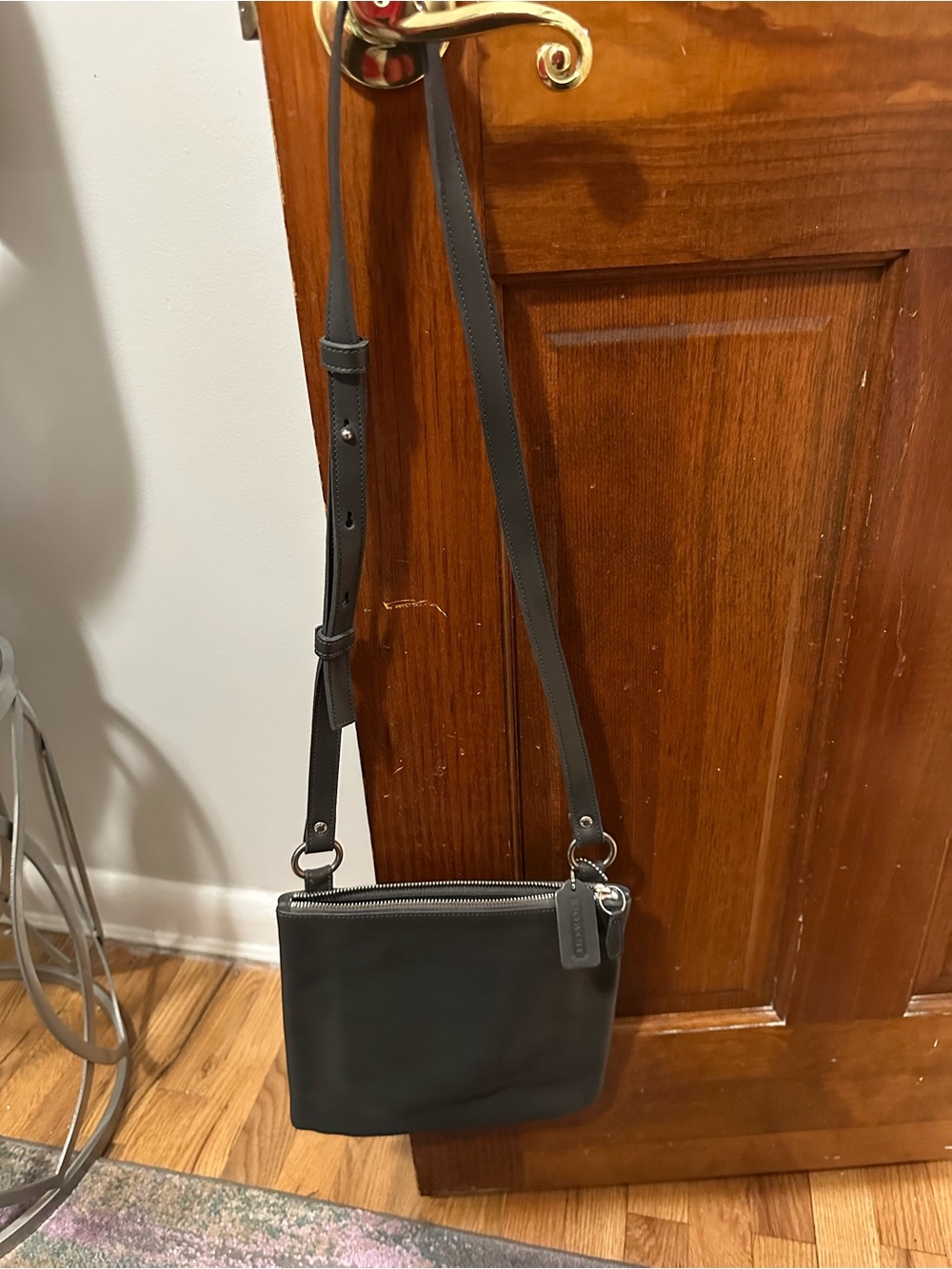 Coach Grey Leather Crossbody Bag